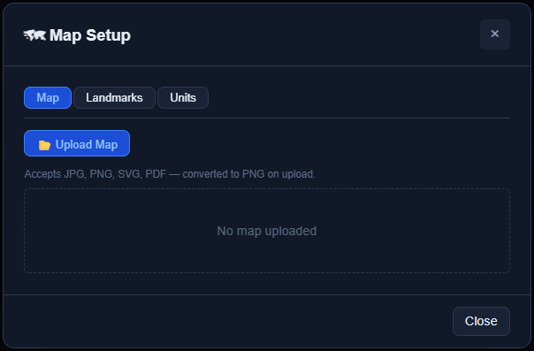 EventMED Dispatch — venue map view with unit positions and call locations